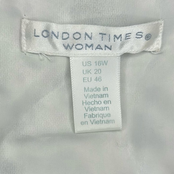 London Times Womens 16W Preppy Coastal Pink Green Purple‎ White Print Dress - Picture 10 of 15